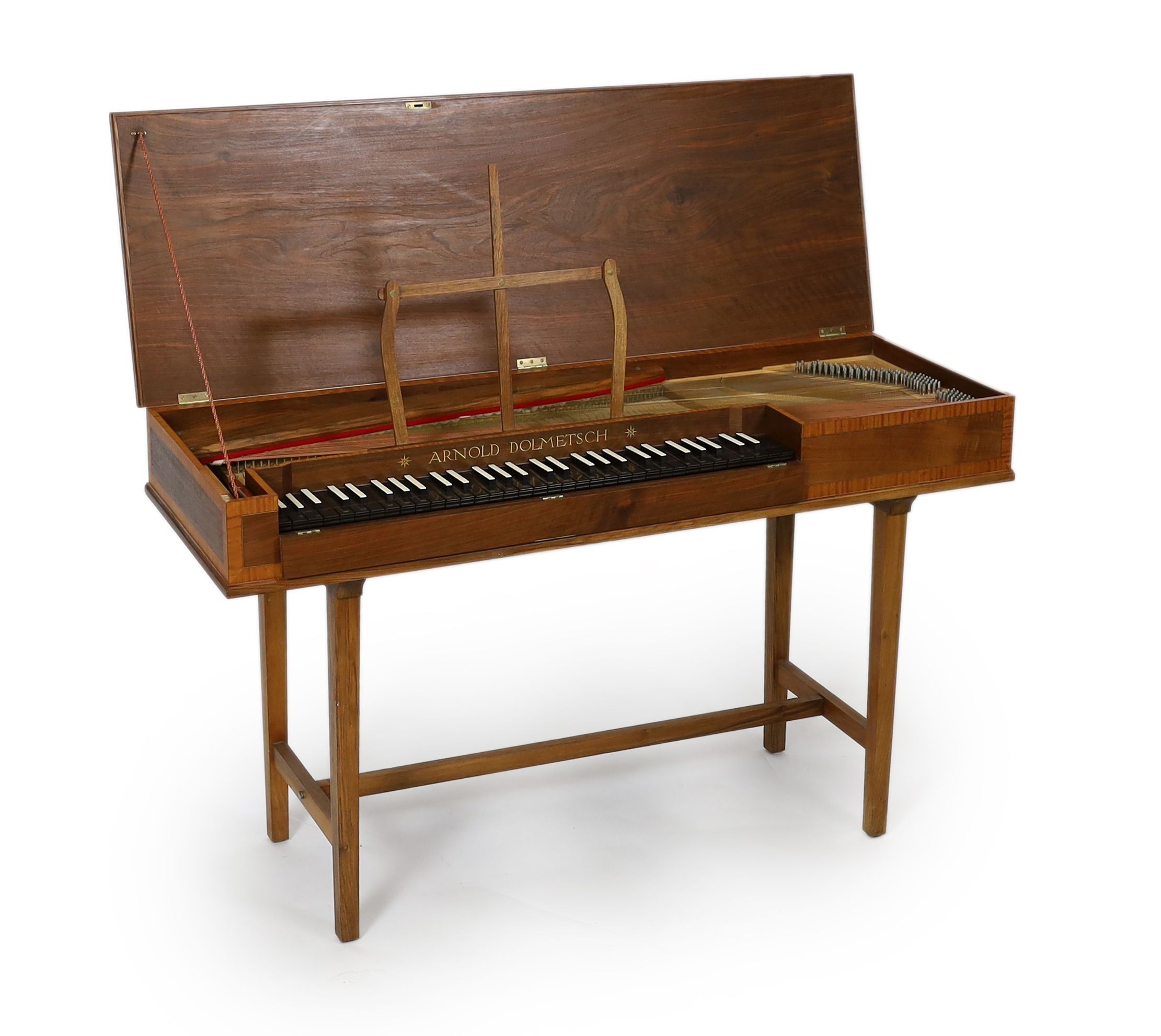 An Arnold Dolmetsch of Haslemere clavichord, width 128cm depth 44cm height 76cm